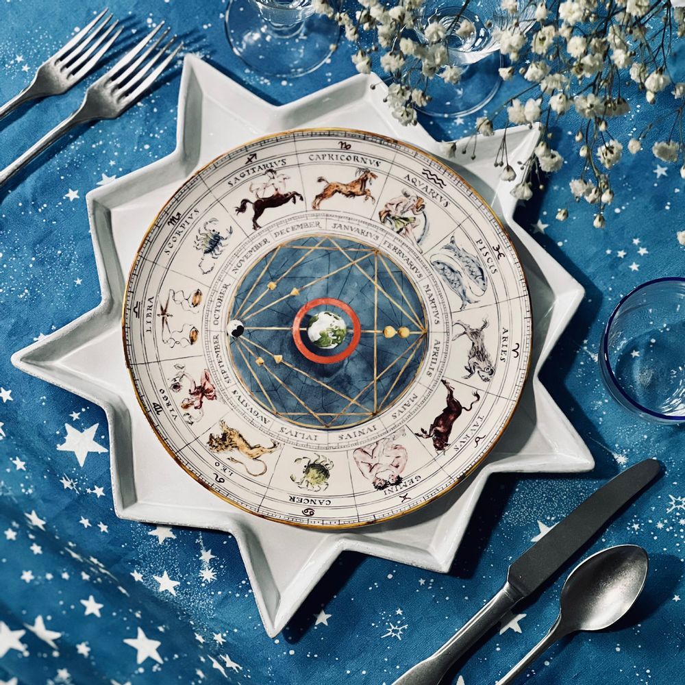 Linge de table textile - Nappe et serviettes en lin CELESTIAL STARS - SUMMERILL AND BISHOP