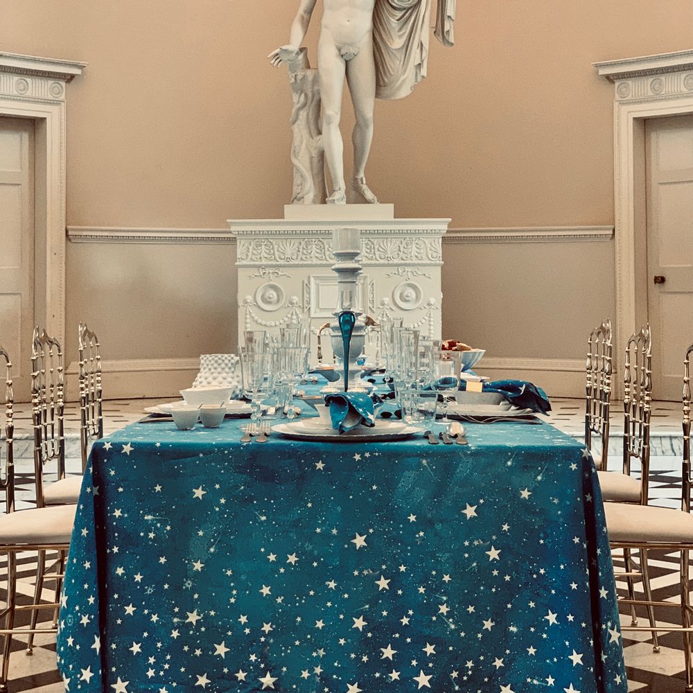 Linge de table textile - Nappe et serviettes en lin CELESTIAL STARS - SUMMERILL AND BISHOP