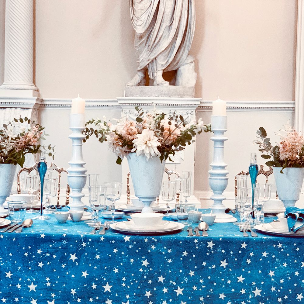 Linge de table textile - Nappe et serviettes en lin CELESTIAL STARS - SUMMERILL AND BISHOP