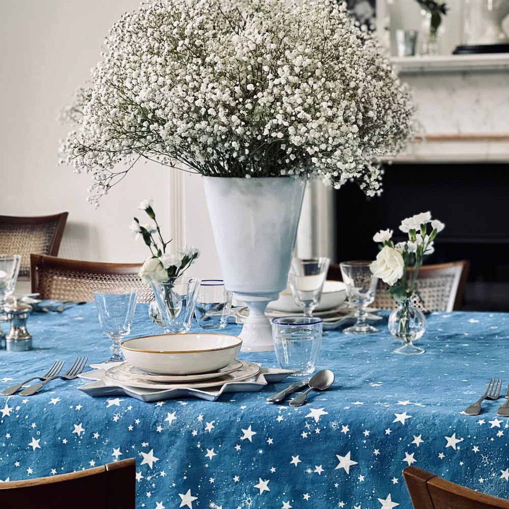 Linge de table textile - Nappe et serviettes en lin CELESTIAL STARS - SUMMERILL AND BISHOP