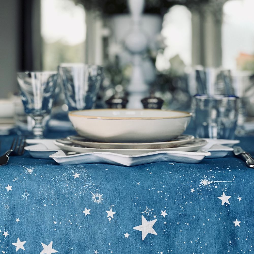 Linge de table textile - Nappe et serviettes en lin CELESTIAL STARS - SUMMERILL AND BISHOP