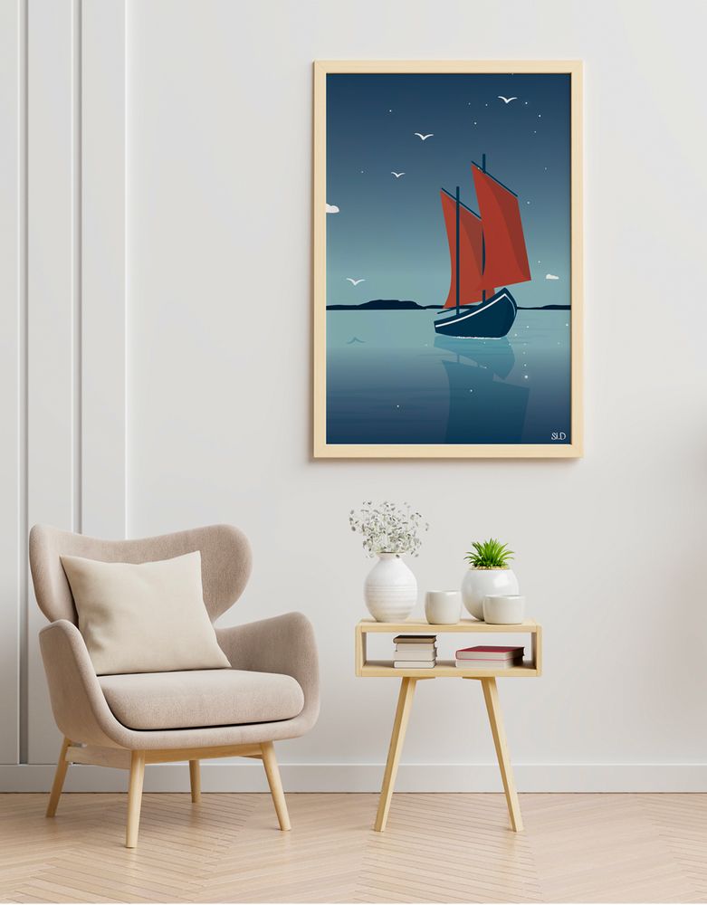 Affiches - Affiche, Poster : Sinagot Nuit, un vieux gréement. - SI.D