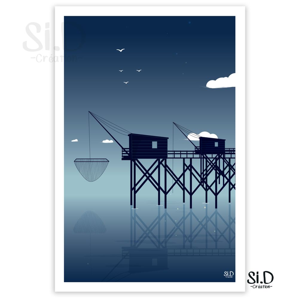 Poster - wall decoration: 2 night tiles - SI.D