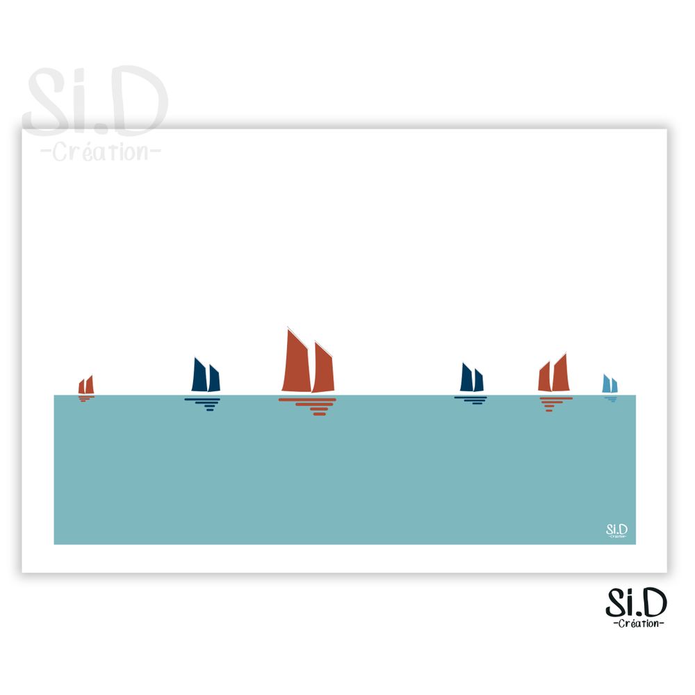 Affiches - Art mural : Les sinagots - Bateau en mer - SI.D