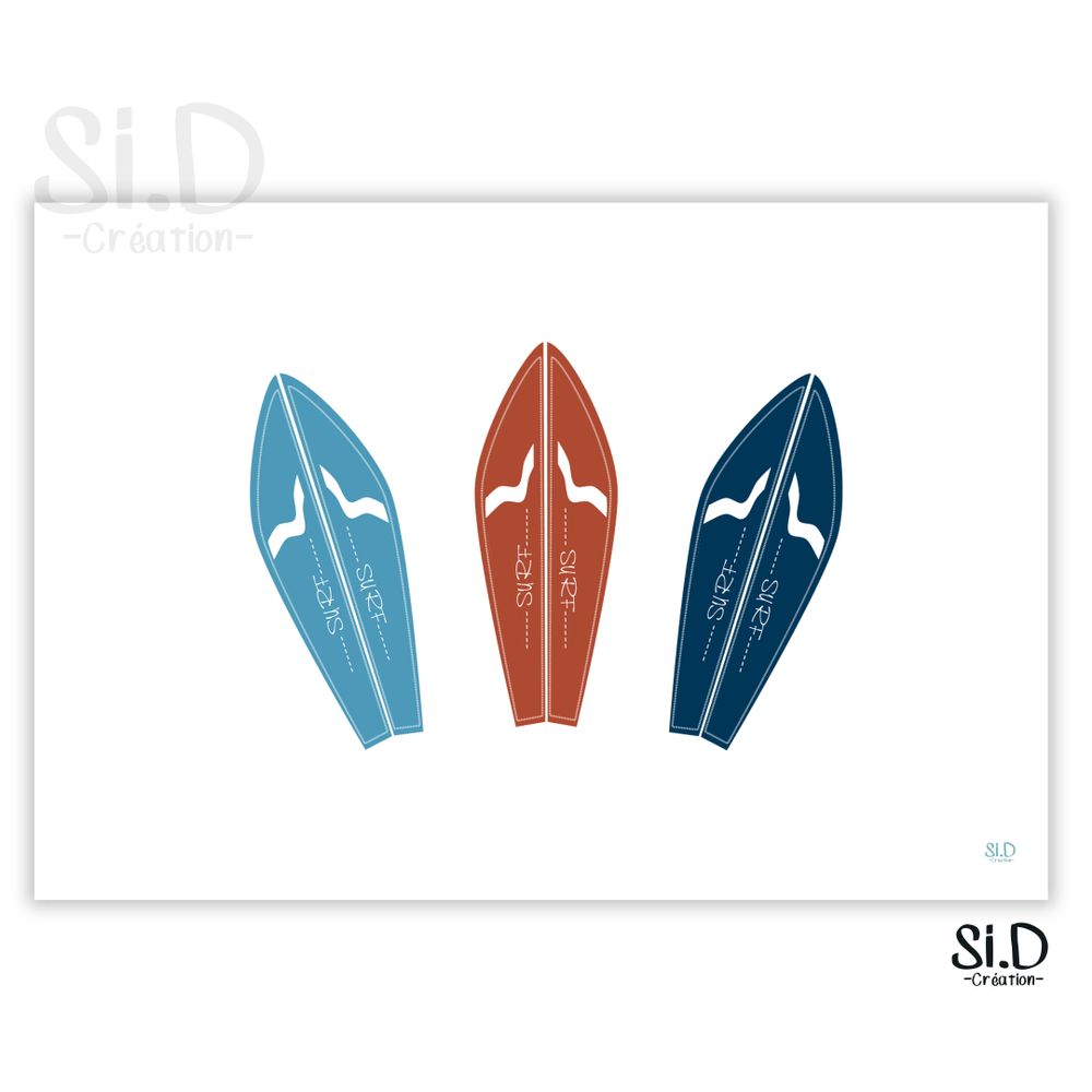 Poster - Illustration - poster: the 3 surfs - SI.D