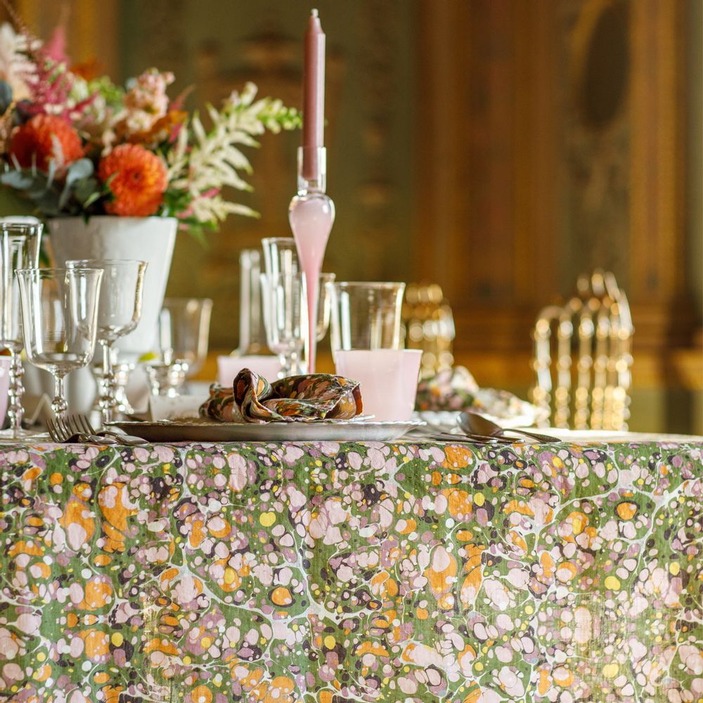 Table linen - MARBLE Linen Tablecloths & Napkins - SUMMERILL AND BISHOP
