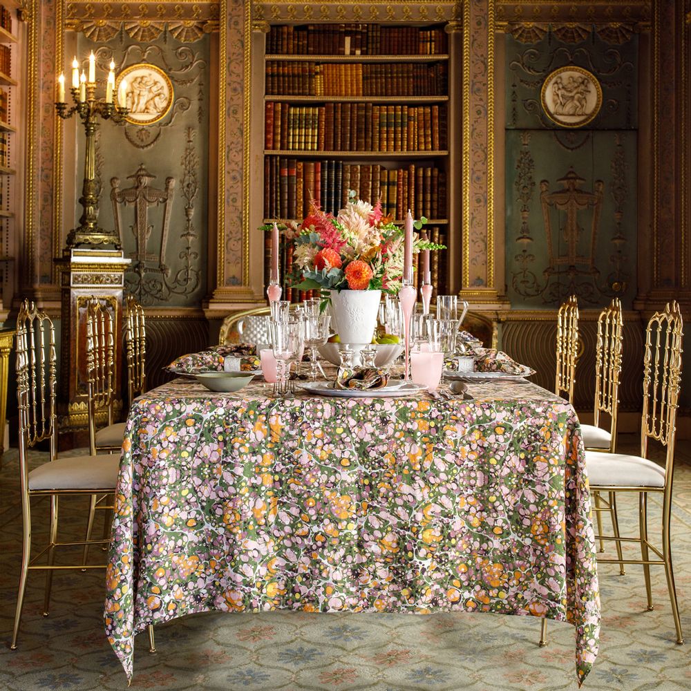Table linen - MARBLE Linen Tablecloths & Napkins - SUMMERILL AND BISHOP