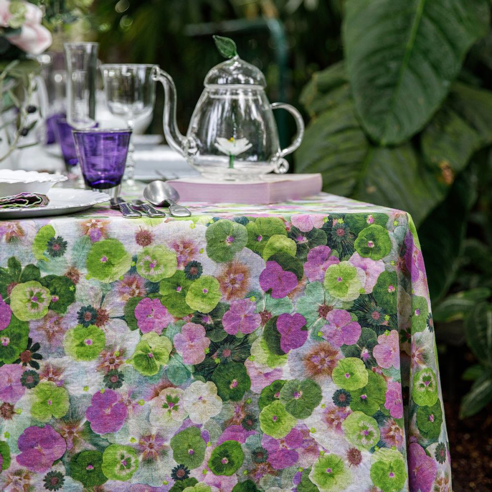 Table cloths - LE MARCHE AUX FLEURS Linen Tablecloths & Napkins - SUMMERILL AND BISHOP