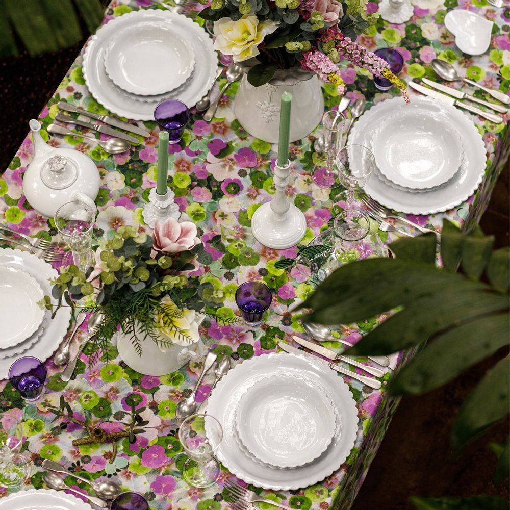 Table cloths - LE MARCHE AUX FLEURS Linen Tablecloths & Napkins - SUMMERILL AND BISHOP