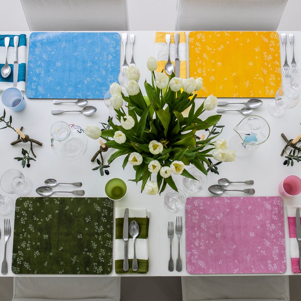 Platter and bowls - FALLING FLOWER Cork-Backed Placemats - SUMMERILL AND BISHOP