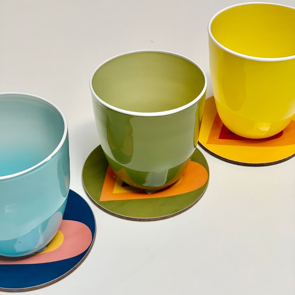 Tea and coffee accessories - S&B HEART Multicoloured Cork-Backed Coasters - SUMMERILL AND BISHOP