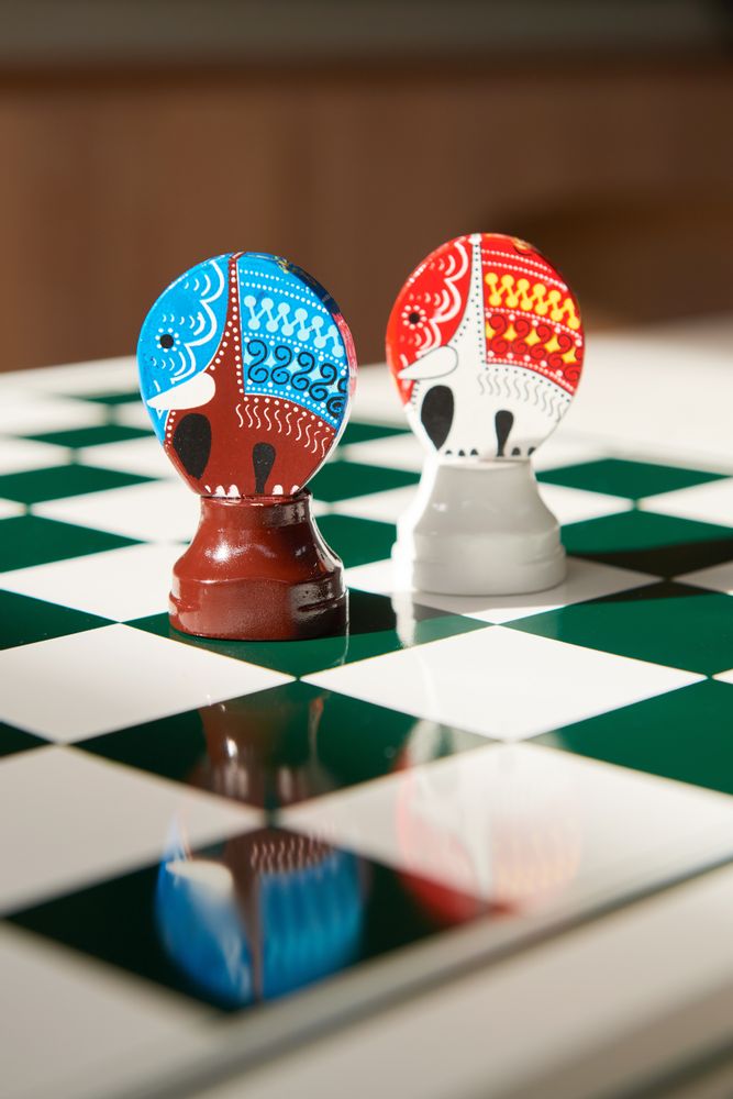Pièces uniques - Jeu d'échecs fait main - FOUR LEAVES