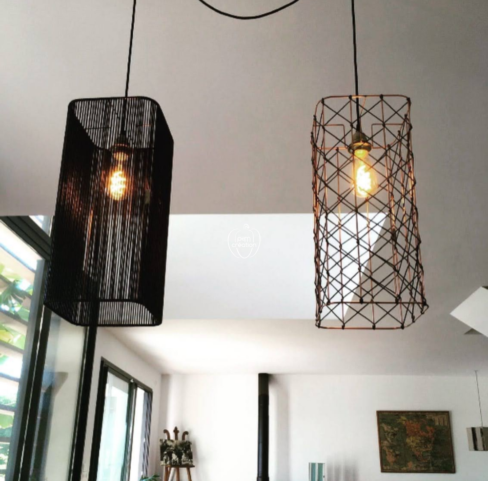 Decorative objects - Suspension tube//black lace - STRAIGHT collection - PCM CREATION
