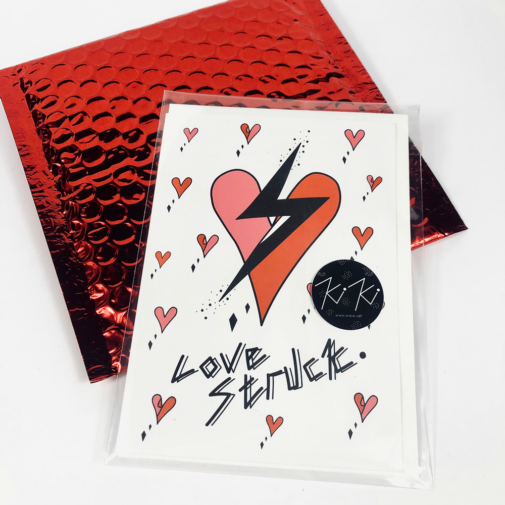 Carterie - Merry Kissmas - Arbre de Kissmas - Rouge. CARTE DE NOËL A6 - KIKI GUNN - PRINT WORKS