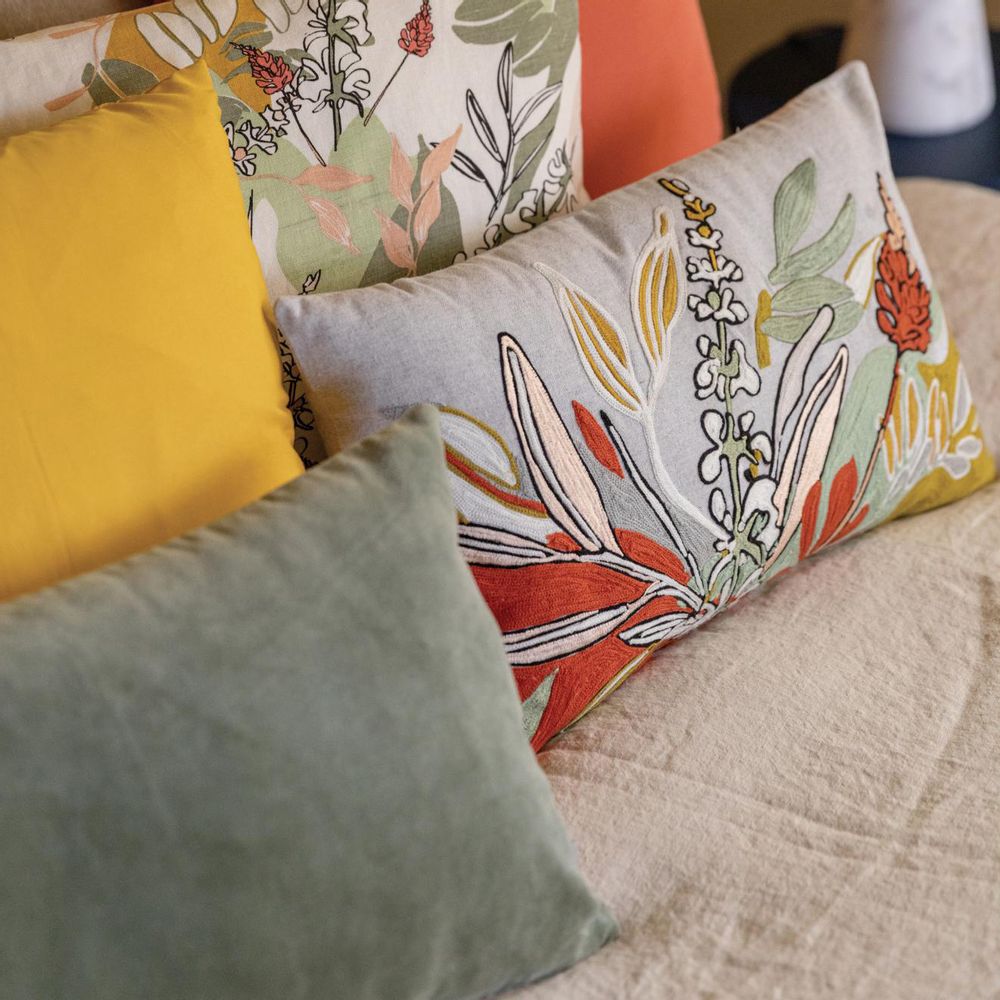 Fabric cushions - Embroidered cushions GINI & GINA - MAISON VIVARAISE - SDE VIVARAISE WINKLER