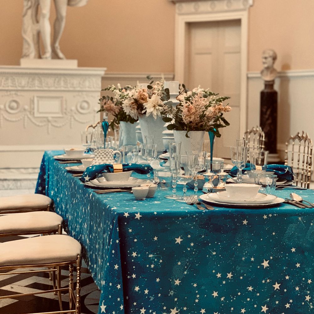 Linge de table textile - Nappe et serviettes en lin CELESTIAL STARS - SUMMERILL AND BISHOP