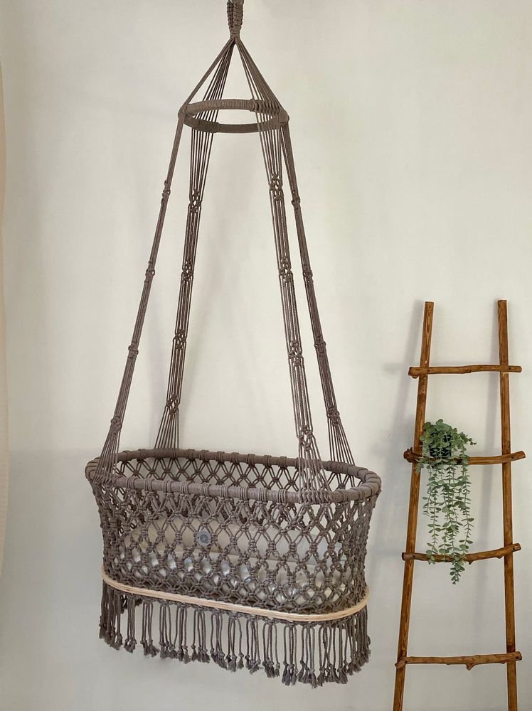 Baby furniture - Hanging macrame baby bassinet - ANZY HOME