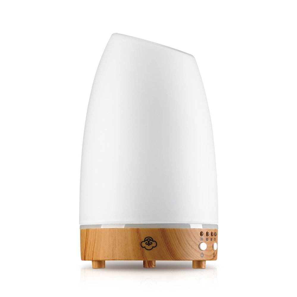 Objets de décoration - Diffuseur à ultrasons blanc avec base en bois clair. - SERENE HOUSE