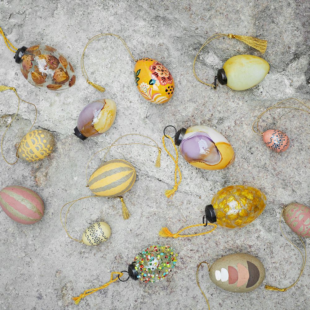Objets de décoration - Oeuf en papier mâché peint à la main - MADAM STOLTZ