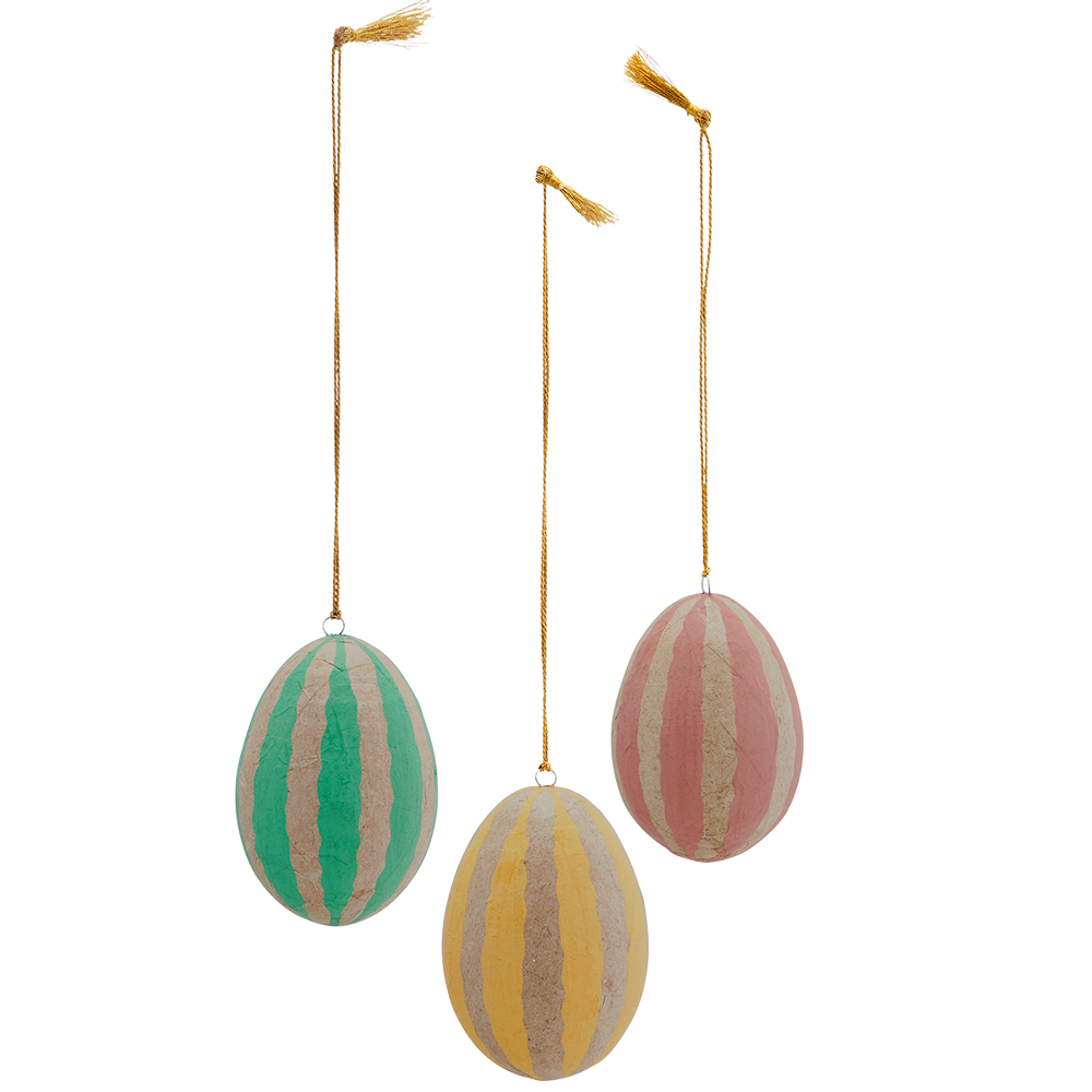 Objets de décoration - Oeuf en papier mâché peint à la main - MADAM STOLTZ