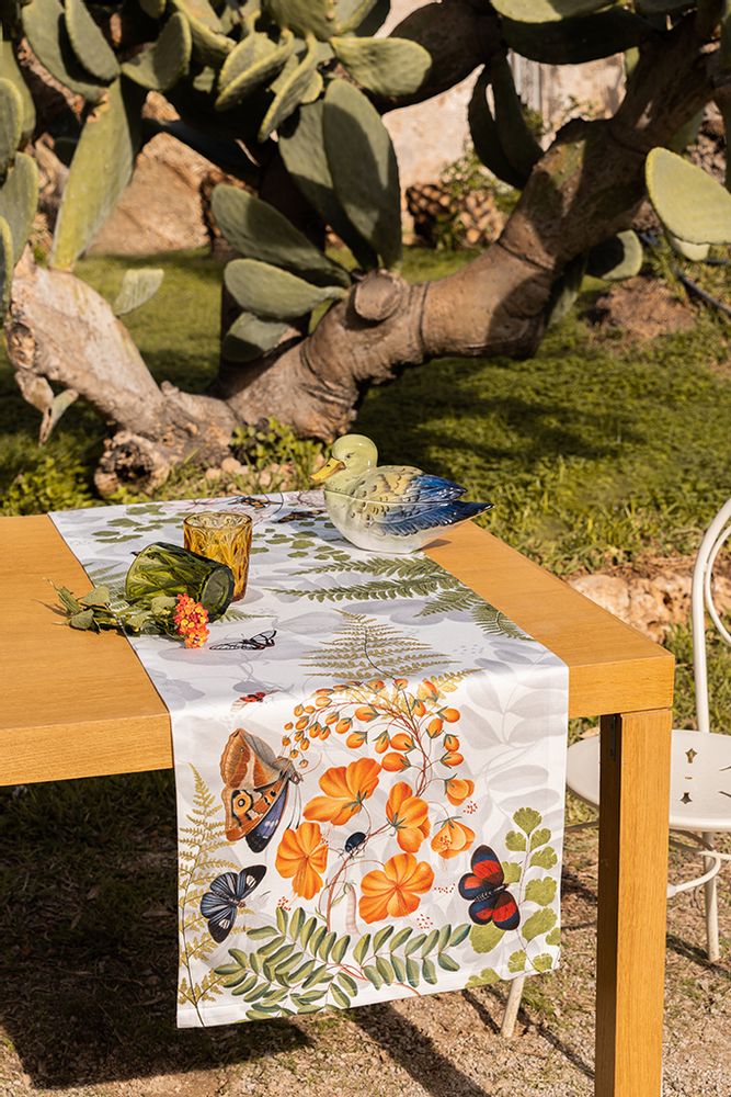 Linge d'office - "Felci" Chemin de table en Satin de coton - NAPKING  BY BELLAVIA