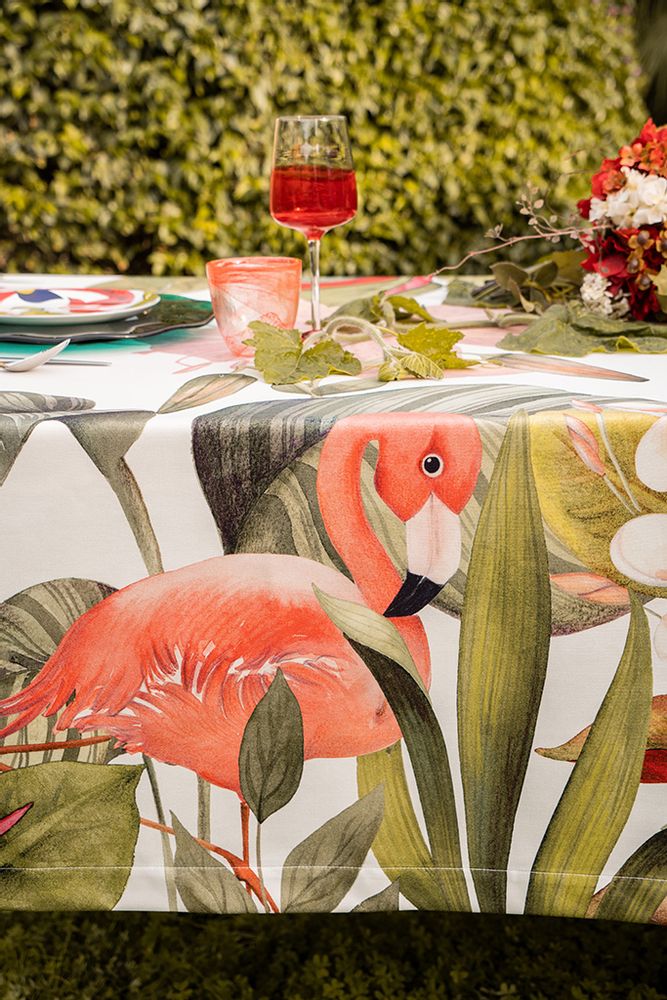 Linge de table textile - Flamingo - Nappe en satin de coton - NAPKING BY BELLAVIA