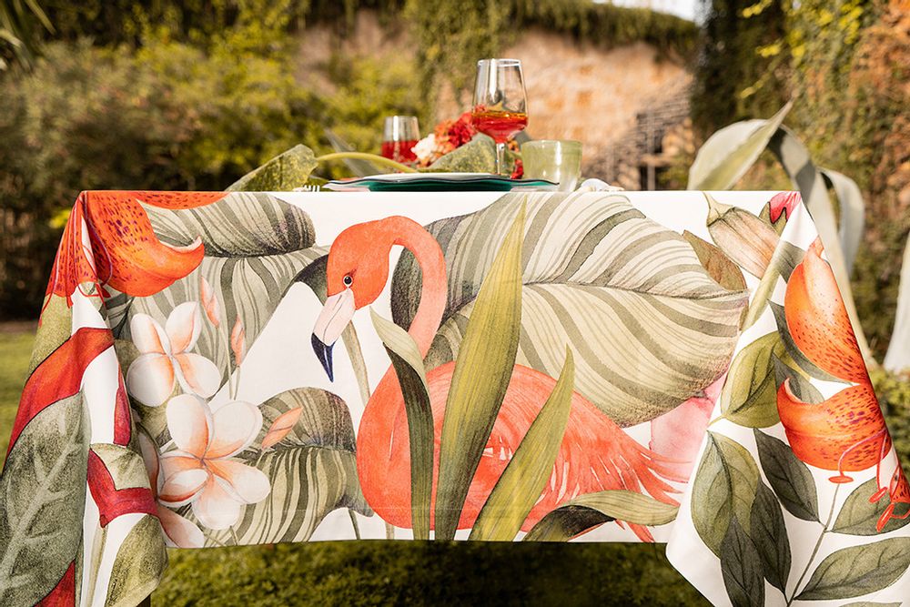 Linge de table textile - Flamingo - Nappe en satin de coton - NAPKING BY BELLAVIA