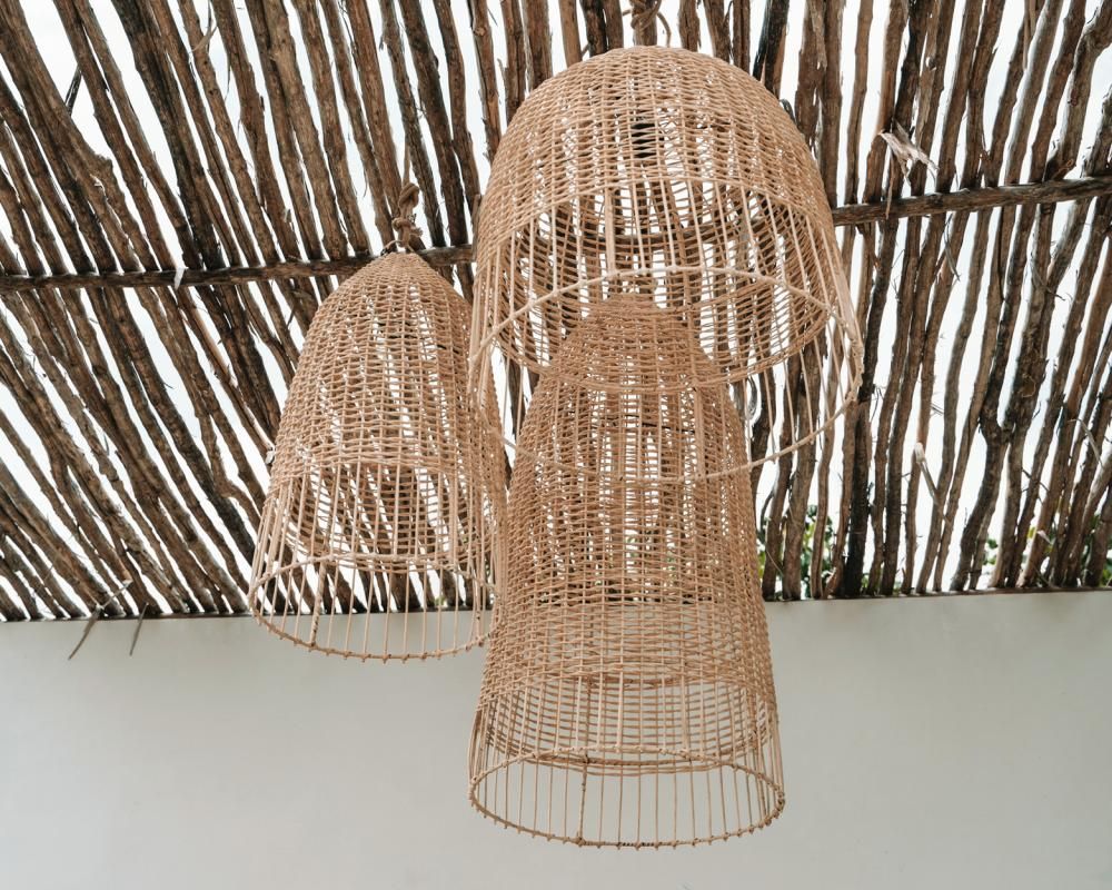 Hanging lights - The Elba Pendant - Natural - L - BAZAR BIZAR LIVING