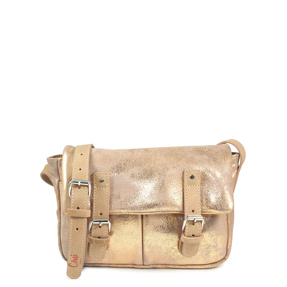 Sacs et cabas - Sac Besace petit format GLASGOW 11 Nude et or - C-OUI
