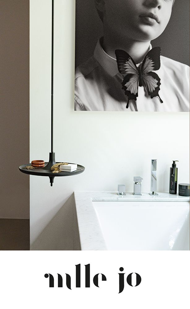Office furniture and storage - Hanging table in black stained ash (standard size 38 cm) - MADEMOISELLE JO.
