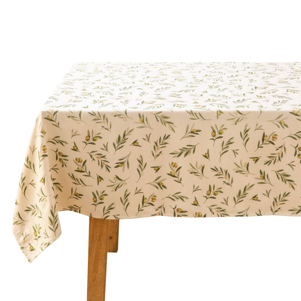 Table linen - Olives - Printed linen and cotton tablecloth - COUCKE