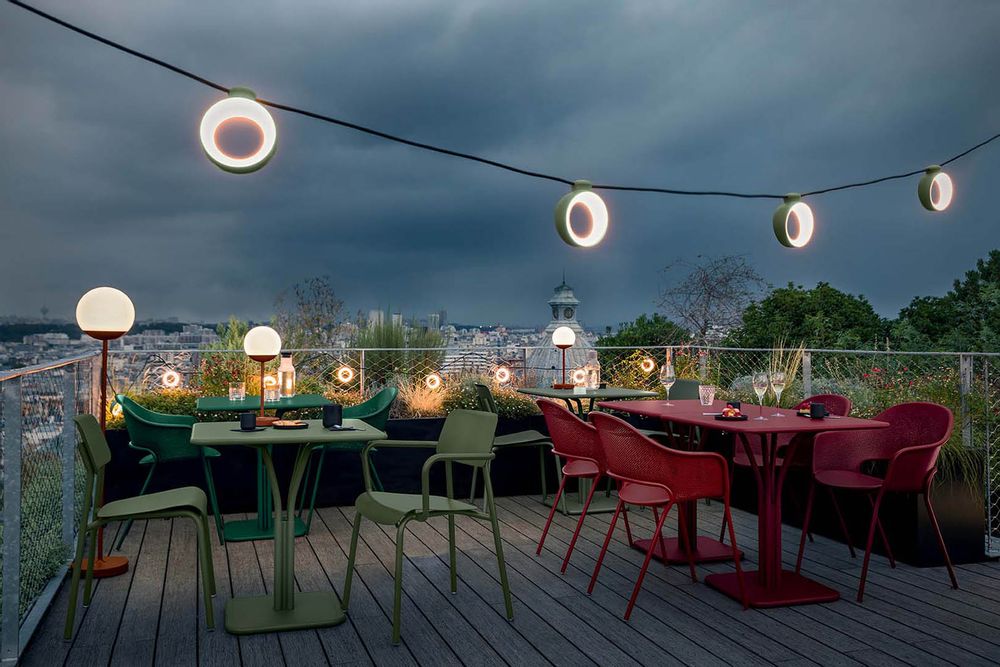 Outdoor hanging lights - HOOP | String of lights - FERMOB