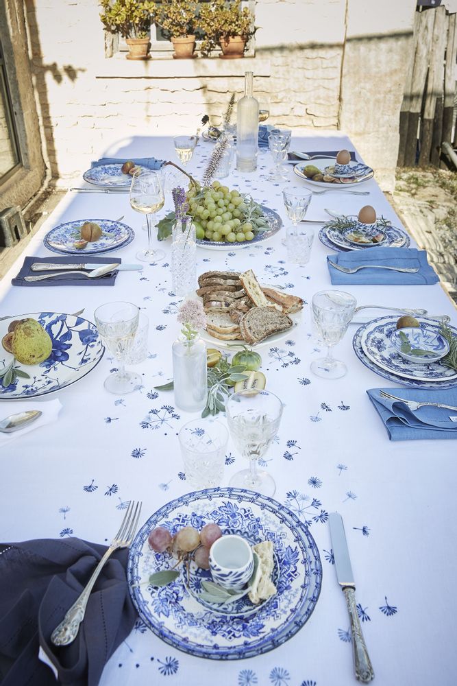 Table linen - Éole - Embroidered linen tablecloth - ALEXANDRE TURPAULT
