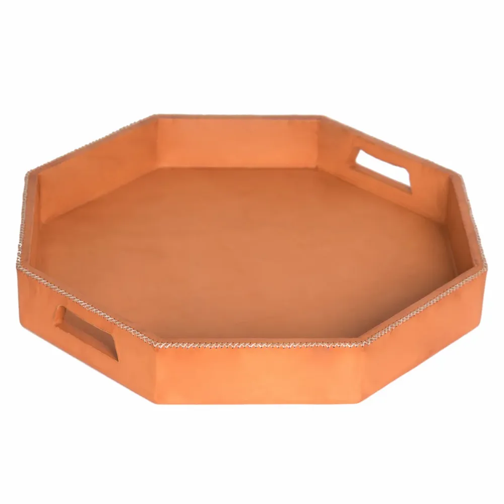 Ustensiles de cuisine - plateau Octogonal en cuir - SOL & LUNA
