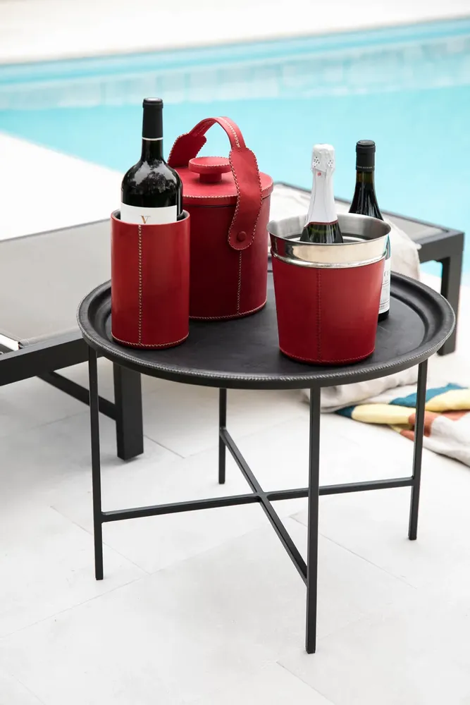 Aménagements pour bureau - Large Leather round Table - SOL & LUNA