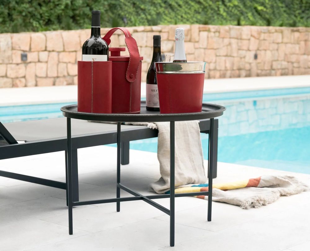 Office design and planning - Grande table ronde en cuir - SOL & LUNA