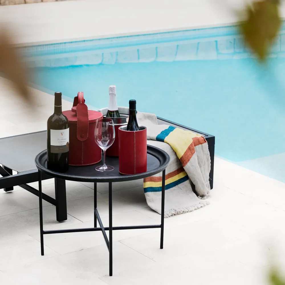 Aménagements pour bureau - Large Leather round Table - SOL & LUNA