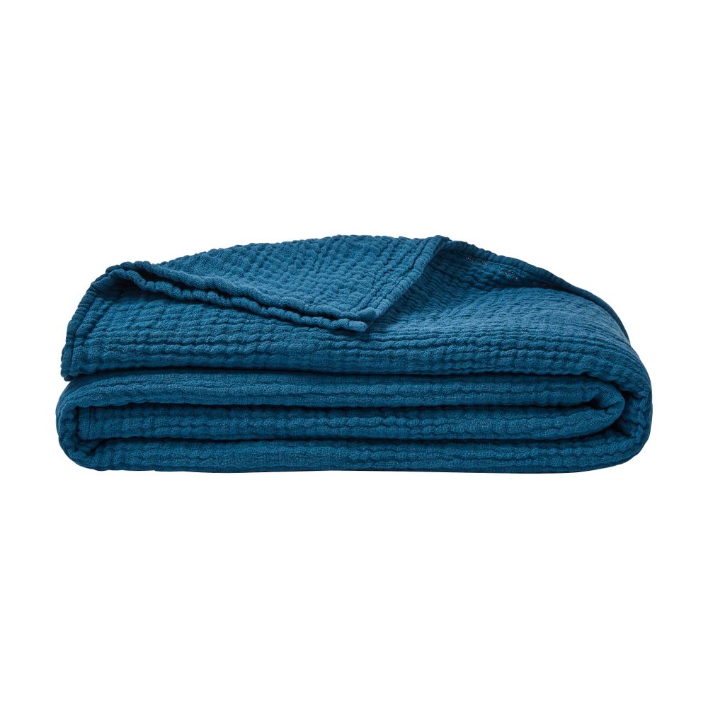 Plaids - Jazzy Bleu Pétrole - Plaid et couvre-lit - ESSIX