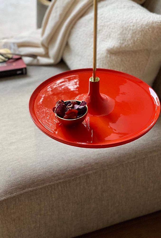 Tables basses - Table suspendue Toupy laque rouge - MADEMOISELLE JO