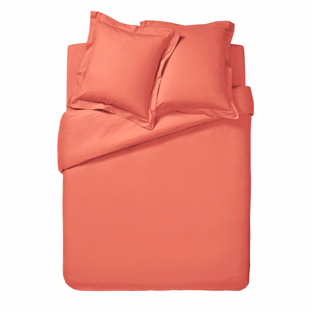 Linge de lit - Percale de coton Royal line Corail - Parure de lit - ESSIX