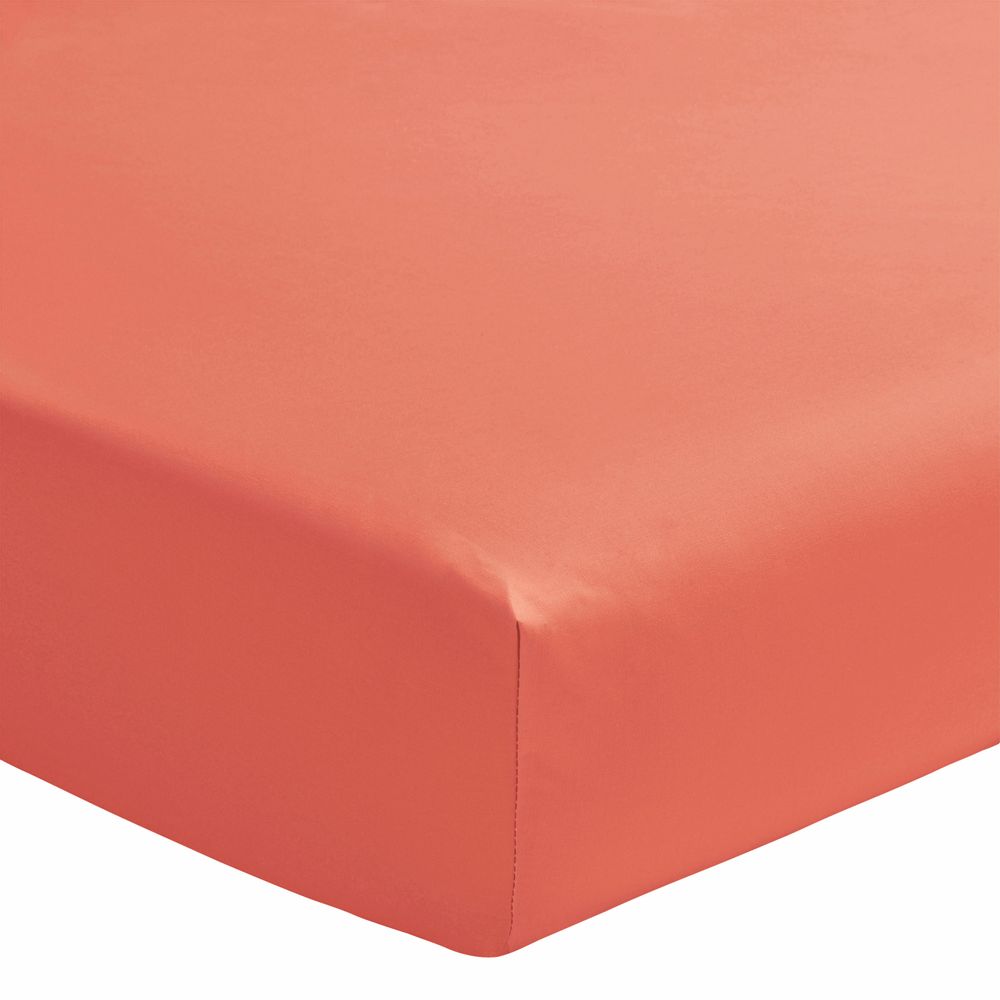 Linge de lit - Percale de coton Royal line Corail - Parure de lit - ESSIX