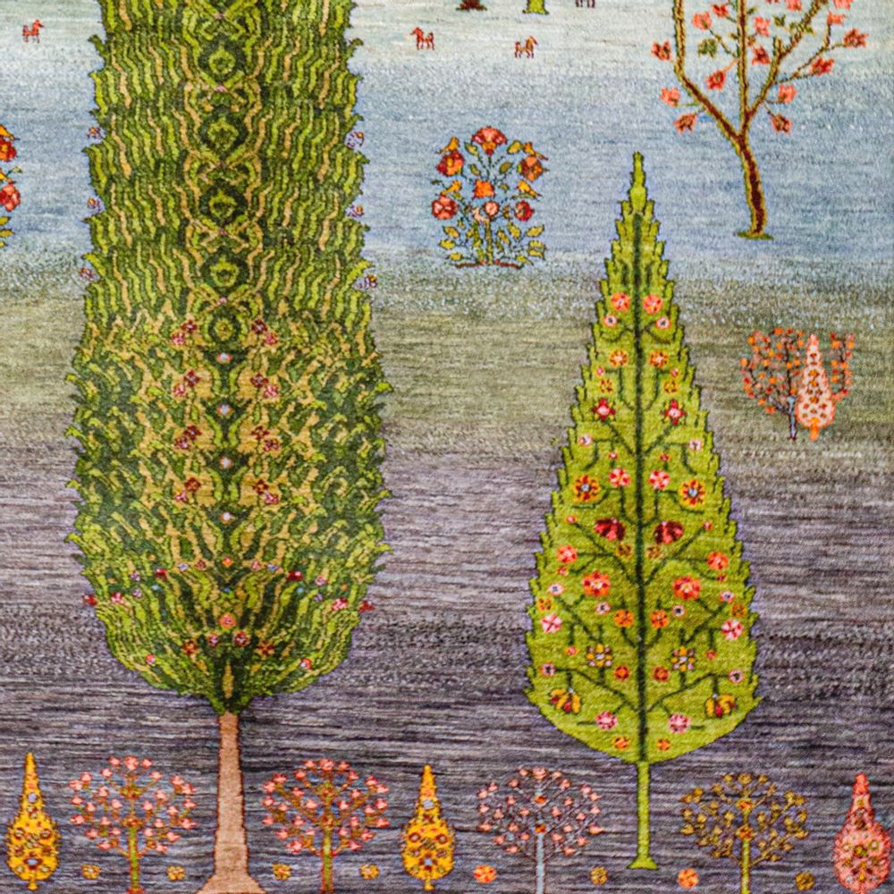 Design carpets - Multiple Trees meets Woodlands in Spring, Zollanvari Super Fine Gabbeh - ZOLLANVARI INTERNATIONAL