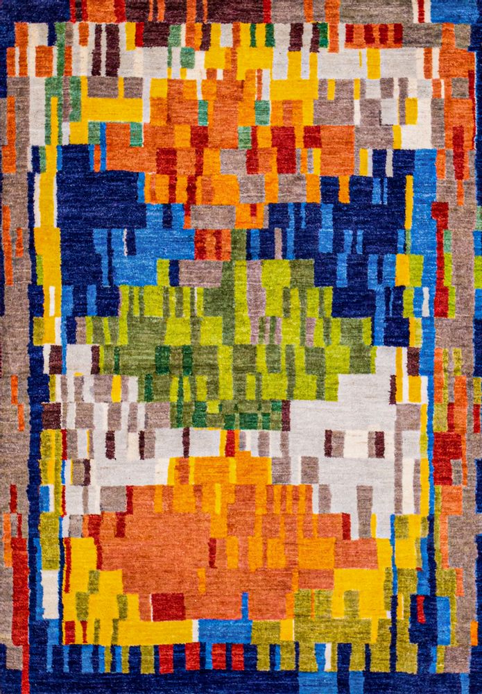 Tapis design - Aureole 1, Glitch Gabbehs Collection, Zollanvari Super Fine Gabbeh, 118 x 173cm - ZOLLANVARI INTERNATIONAL