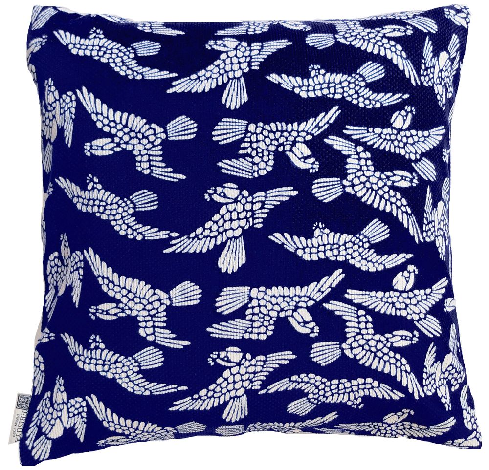 Coussins textile - Housse de coussin Sashiko teintée au pochoir japonais 50 cm - EBISUYA