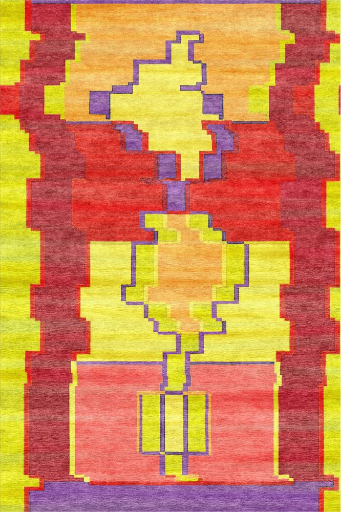 Design carpets - Bonfires, Glitch Gabbehs Collection,Zollanvari Super Fine Gabbeh - ZOLLANVARI INTERNATIONAL