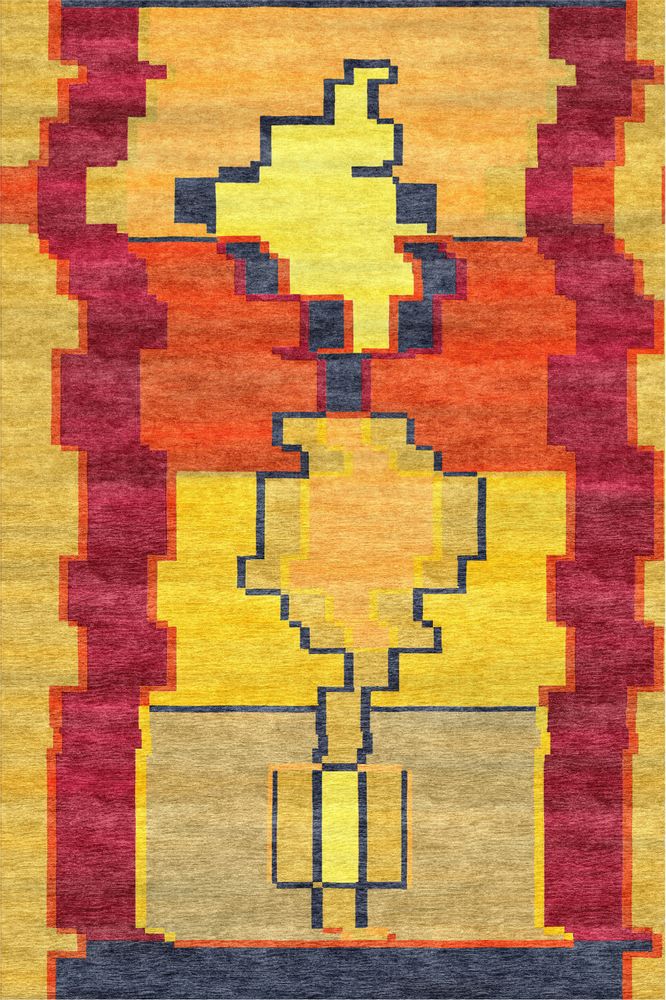 Design carpets - Bonfires, Glitch Gabbehs Collection,Zollanvari Super Fine Gabbeh - ZOLLANVARI INTERNATIONAL