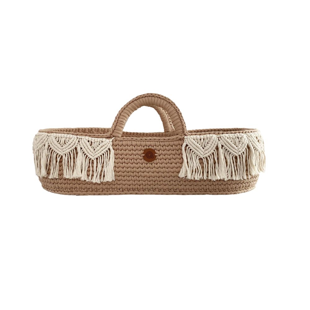 Baby furniture - Moses basket with macrame decor and rocking stand - ANZY HOME