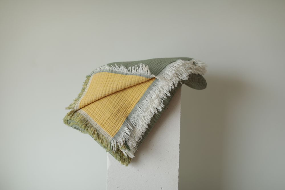 Linge de lit - PLAID JETEE DE LIT EN MUSLINE DE COTON - NADIA DAFRI PARIS