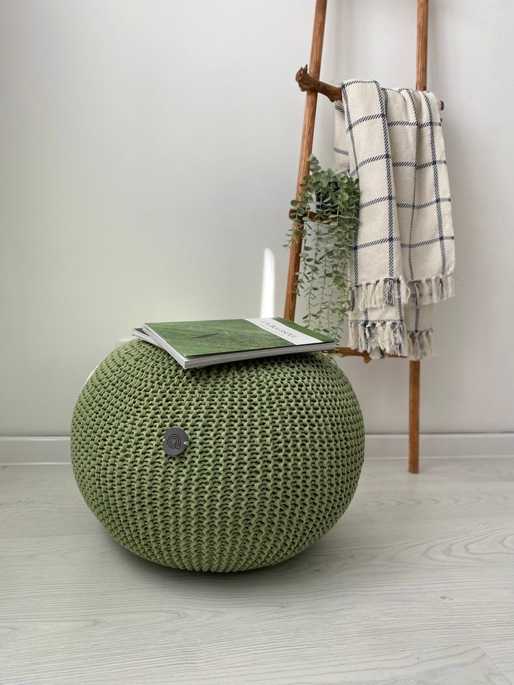 Footrests - Round knitted pouf footrest Classic - ANZY HOME