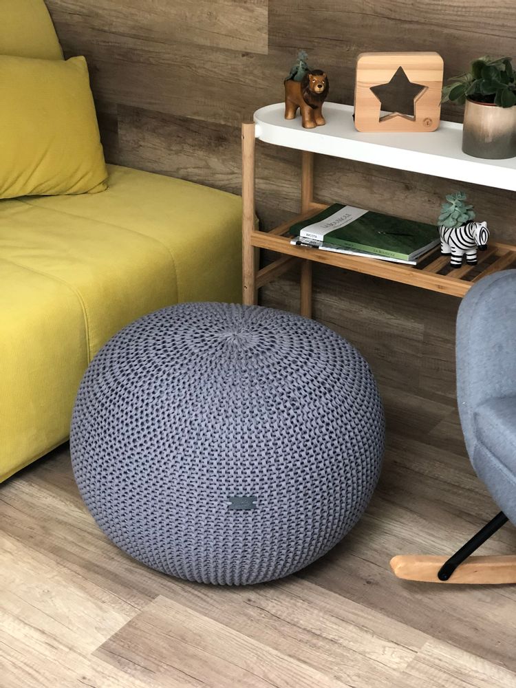 Footrests - Round knitted pouf footrest Classic - ANZY HOME